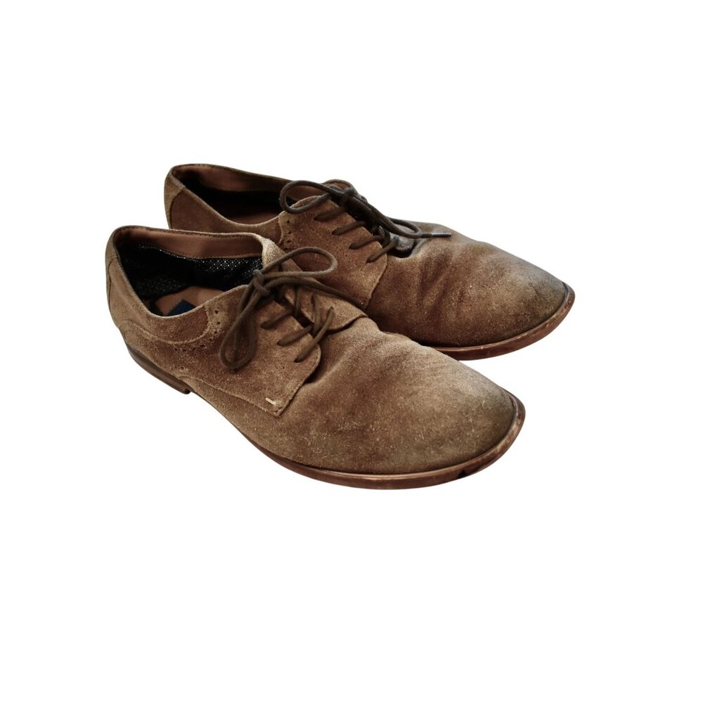 Men's Fairlane Tan Suede Weathered Lace-up Oxford Shoes Size 11